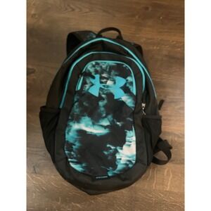 Under Armour Youth Backpack Black Teal Tie Dye Logo School Travel Bag